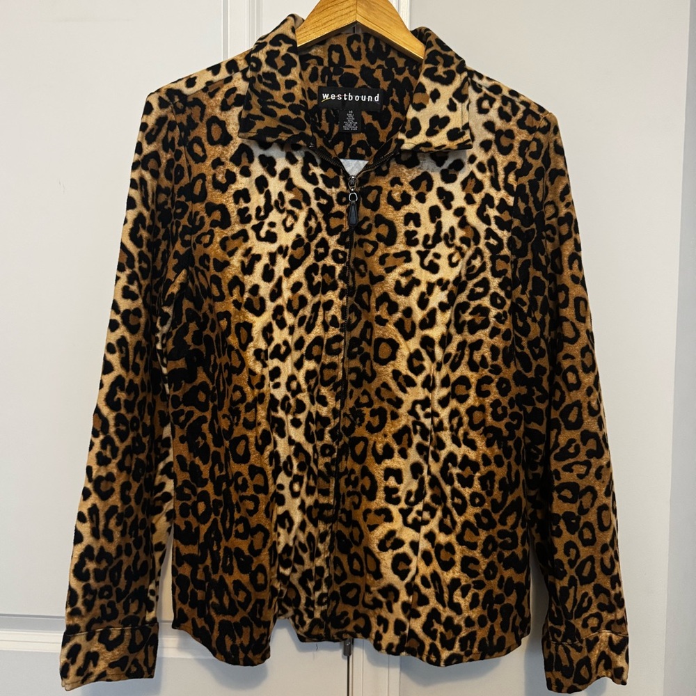 Westbound Animal Print Lightweight Zip-Up Jacket